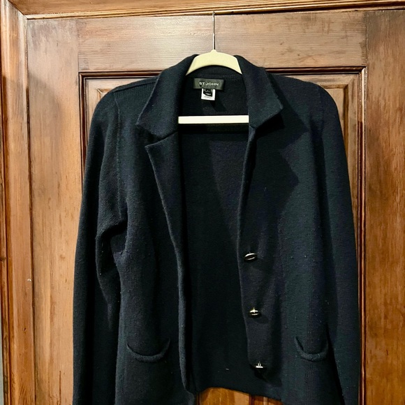 St. John dark navy Women's sweater Blazer